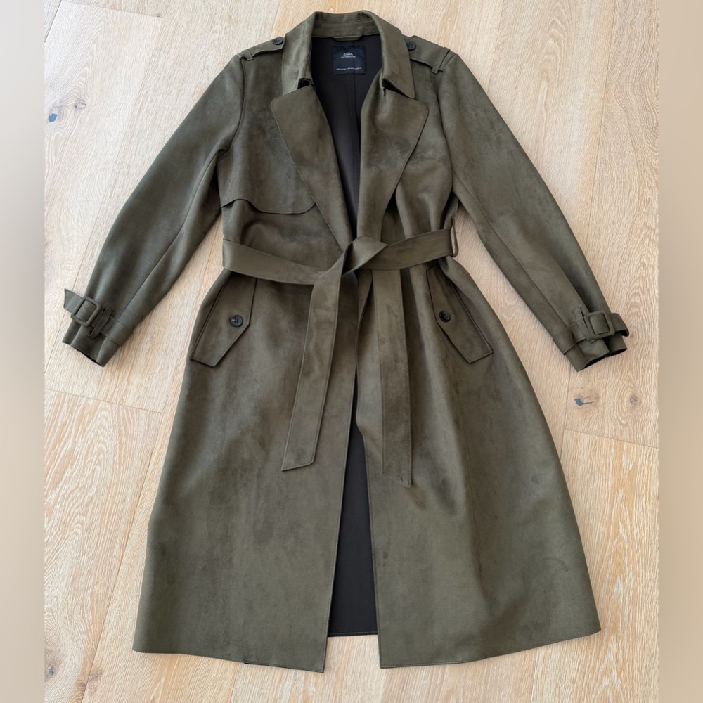 Zara Olive Trench - Medium